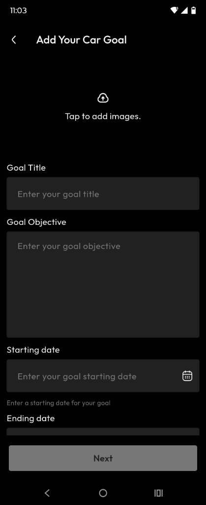 GOALS app goal detail screen