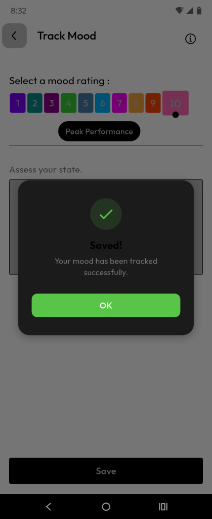 Mood tracking screen